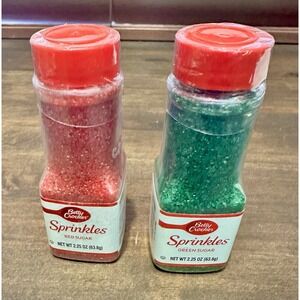Betty Crocker Sugar Sprinkles Red and Green Size of ea.bt 2.25 oz 63.8g USA NEW
